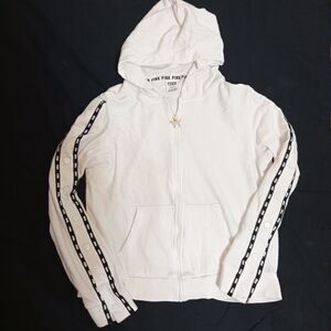 Victorias Secret Pink Full Zip Snap Hoodie White Size Large L